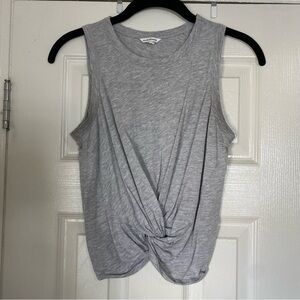 Club Monaco Twist Hem Heather Gray Tank Top